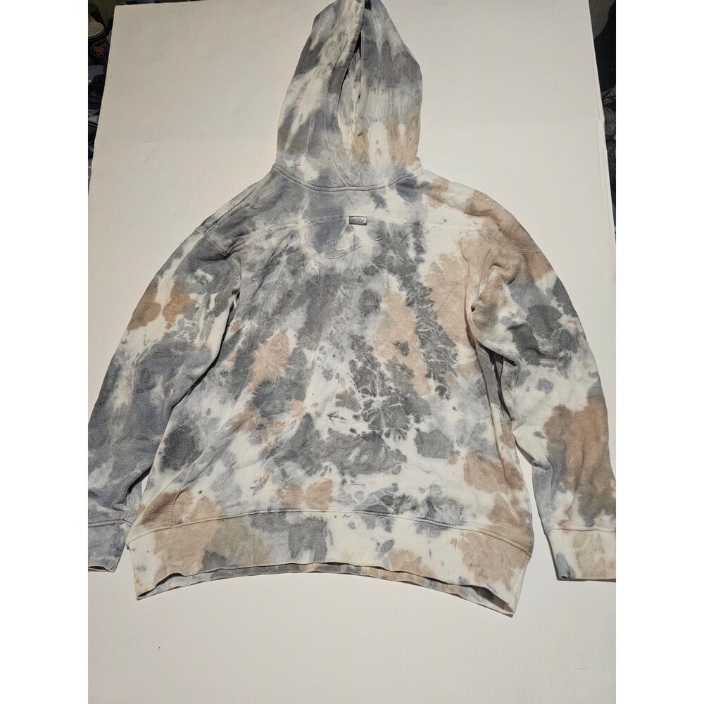 Nike Sportswear Tie Dye Hoodie Mens Medium Gray Tan Embroidered Swoosh DQ6213-49